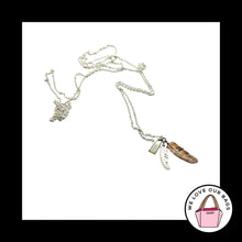 Load image into Gallery viewer, New $195 Rare COACH STERLING SILVER 925 Feather Charm 36&quot; Long Chain Necklace
