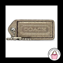 Load image into Gallery viewer, COACH Y2K VINTAGE Hang Tag 2" Metallic Light Gold Leather Bag Charm Keychain Fob

