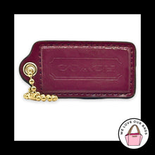 Load image into Gallery viewer, COACH HANGTAG 2.5" Magenta Dark Pink Patent Leather Bag Charm Keychain Fob Large
