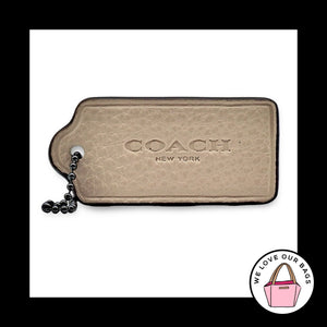 2.25" COACH NEW YORK Beige Pebbled Leather Key Fob Bag Charm Keychain Hang Tag