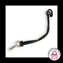 Load image into Gallery viewer, Y2K FOSSIL KEY Silver Nickel Metal Black Leather Strap Bag Charm Hang Tag Fob

