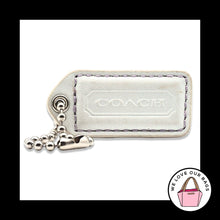 Load image into Gallery viewer, 2&quot; Y2K VINTAGE COACH White &amp; Lilac Purple Leather Fob Bag Charm Keychain HangTag
