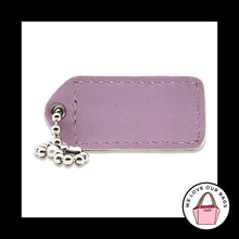 Load image into Gallery viewer, 2&quot; Y2K VINTAGE COACH White &amp; Lilac Purple Leather Fob Bag Charm Keychain HangTag
