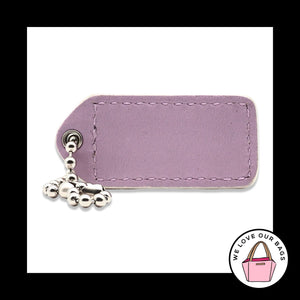 2" Y2K VINTAGE COACH White & Lilac Purple Leather Fob Bag Charm Keychain HangTag