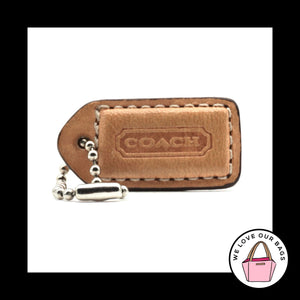 1.5 Small Y2K VINTAGE COACH Saddle Brown Leather Fob Bag Charm Keychain Hang Tag