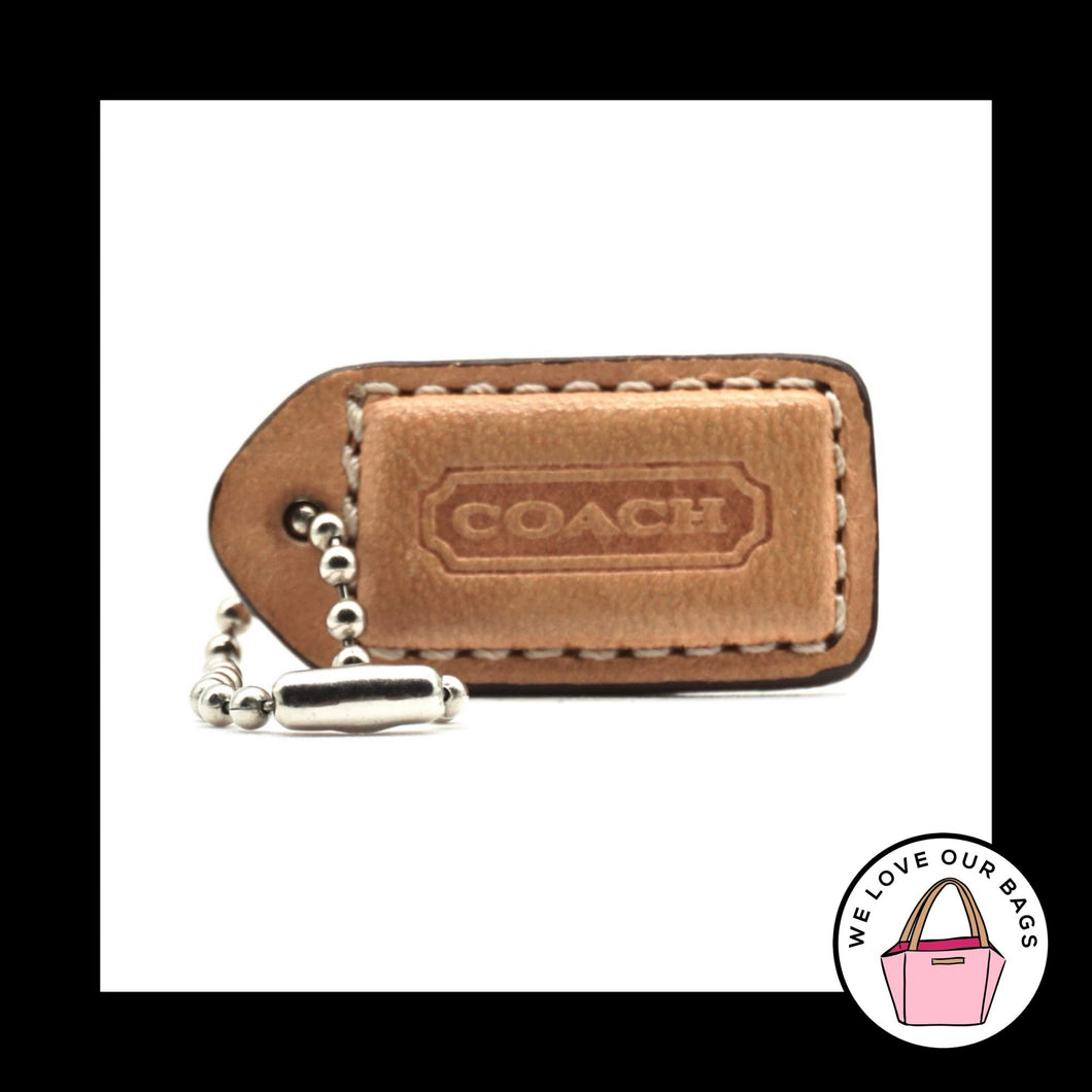1.5 Small Y2K VINTAGE COACH Saddle Brown Leather Fob Bag Charm Keychain Hang Tag