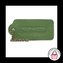 Load image into Gallery viewer, COACH VINTAGE DOUBLESIDED Leaf Green Leather Hang Tag Bag Charm Keychain Fob
