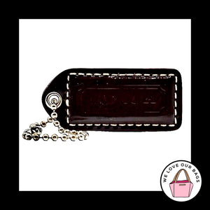 2" Y2K VINTAGE COACH Burgundy Red Patent Leather Fob Bag Charm Keychain Hang Tag