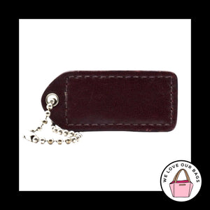 2" Y2K VINTAGE COACH Burgundy Red Patent Leather Fob Bag Charm Keychain Hang Tag
