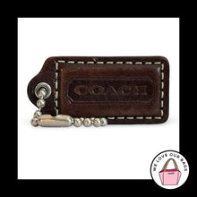 Load image into Gallery viewer, COACH HANG TAG 2" Walnut Brown Leather Bag Charm Keychain Fob Nickel Medium
