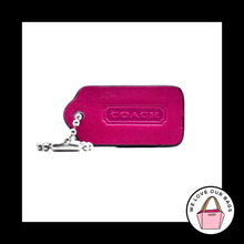 Load image into Gallery viewer, Ltd Ed 1.5&quot; COACH LEGACY Pink Leather Nickel Key Fob Bag Charm Keychain Hang Tag
