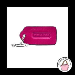 Ltd Ed 1.5" COACH LEGACY Pink Leather Nickel Key Fob Bag Charm Keychain Hang Tag
