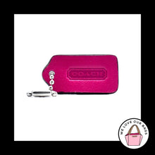 Load image into Gallery viewer, Ltd Ed 1.5&quot; COACH LEGACY Pink Leather Nickel Key Fob Bag Charm Keychain Hang Tag
