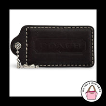 Load image into Gallery viewer, XL COACH HANGTAG 3" Mahogany Brown Leather Bag Charm Keychain Fob Nickel X-Large
