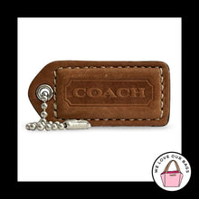 Load image into Gallery viewer, COACH Y2K VINTAGE Hang Tag 2" Brown Leather Bag Charm Keychain Fob Nickel Medium
