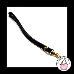 VINTAGE COACH Black Leather Brass Strap Phone Glass Case Wristlet Wallet Clutch