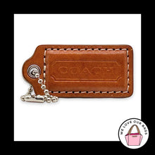 Load image into Gallery viewer, COACH HANG TAG 2" British Tan Brown Leather Bag Charm Keychain Fob Nickel Medium
