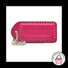 Load image into Gallery viewer, COACH Y2K VINTAGE Hang Tag 2" Pink Bag Charm Keychain Fob Leather Nickel Medium
