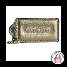 Load image into Gallery viewer, COACH HANG TAG 2.5" Gold Metallic Pebbled Leather Bag Charm Keychain Fob Large

