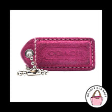 Load image into Gallery viewer, 2&quot; VINTAGE COACH Pink Suede Leather Nickel Key Fob Bag Charm Keychain Hang Tag
