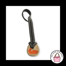 Load image into Gallery viewer, VINTAGE Y2K DOONEY &amp; BOURKE Orange Duck Black Leather Fob Bag Charm Hang Tag
