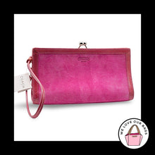 Load image into Gallery viewer, NWT Y2K VINTAGE COACH Pink Suede Leather Framed Kisslock Clutch Wristlet 8685
