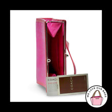 Load image into Gallery viewer, NWT Y2K VINTAGE COACH Pink Suede Leather Framed Kisslock Clutch Wristlet 8685
