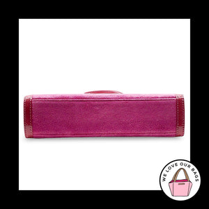 NWT Y2K VINTAGE COACH Pink Suede Leather Framed Kisslock Clutch Wristlet 8685