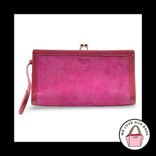 Load image into Gallery viewer, NWT Y2K VINTAGE COACH Pink Suede Leather Framed Kisslock Clutch Wristlet 8685
