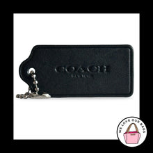 Load image into Gallery viewer, COACH HANG TAG 2.25" Black Leather Gunmetal Bag Charm Keychain Fob New York
