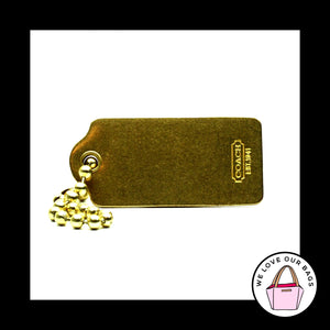 2.25" Large COACH VINTAGE Gold BRASS Metal Key Fob Bag Charm Keychain Hang Tag