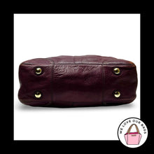 Load image into Gallery viewer, Y2K COACH HAMPTON CARRYALL Purple Bordeaux Leather Pleated Belt Tote Bag 12476
