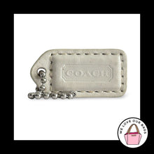 Load image into Gallery viewer, COACH Y2K VINTAGE HangTag 1.5" White &amp; Pink Leather Bag Charm Keychain Fob Small
