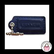 Load image into Gallery viewer, COACH HANG TAG 2" Royal Blue Patent Leather Bag Charm Keychain Fob Nickel Medium
