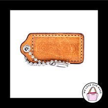 Load image into Gallery viewer, 2.5&quot; Large COACH  Saddle Brown White Leather Key Fob Bag Charm Keychain Hang Tag
