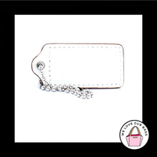 Load image into Gallery viewer, 2.5&quot; Large COACH  Saddle Brown White Leather Key Fob Bag Charm Keychain Hang Tag
