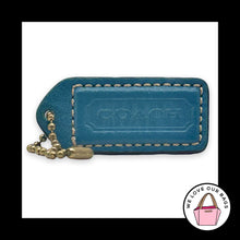 Load image into Gallery viewer, COACH Y2K VINTAGE Hang Tag 2" Blue Bag Charm Keychain Fob Leather Brass Medium
