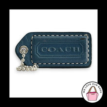 Load image into Gallery viewer, COACH Y2K VINTAGE Hang Tag 2" Denim Blue Leather Bag Charm Keychain Fob Nickel
