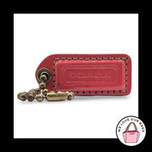 Load image into Gallery viewer, 2&quot; Y2K VINTAGE COACH Pink Leather Antique Brass Fob Bag Charm Keychain Hang Tag

