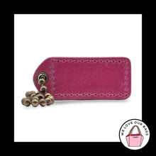 Load image into Gallery viewer, 2&quot; Y2K VINTAGE COACH Pink Leather Antique Brass Fob Bag Charm Keychain Hang Tag
