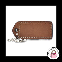 Load image into Gallery viewer, 2&quot; Medium Y2K VINTAGE COACH Blue &amp; Saddle Leather Fob Bag Charm Keychain HangTag
