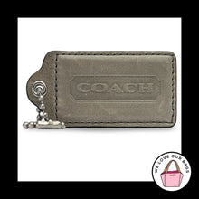 Load image into Gallery viewer, XL Huge COACH HANG TAG 3" Muted Sage Green Leather Nickel Bag Charm Keychain Fob
