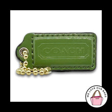 Load image into Gallery viewer, COACH HANG TAG Bag Charm Keychain Fob Green Patent Leather Brass 2" Medium
