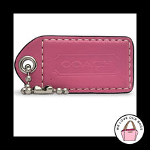 Load image into Gallery viewer, X-Large COACH Y2K VINTAGE Hang Tag 3" Pink Leather Bag Charm Keychain Fob Nickel
