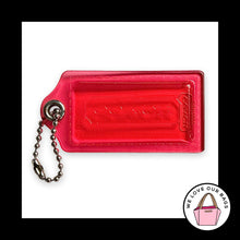 Load image into Gallery viewer, Rare COACH POPPY HANG TAG Pink Plastic Acrylic Lucite Key Fob Bag Charm Keychain

