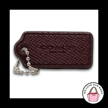 Load image into Gallery viewer, COACH HANGTAG 2" Bag Charm Keychain Fob New York Burgundy Red Crossgrain Leather
