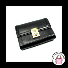 Load image into Gallery viewer, $195 COACH HUTTON Black Calf Leather Brass Turnlock Envelope Wallet Clutch 88504
