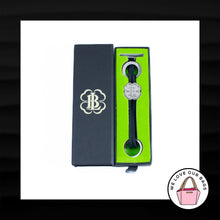 Load image into Gallery viewer, NIB LUCKY BRAND Keychain Bag Charm Black Leather Nickel Clover Hang Tag Bracelet
