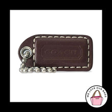 Load image into Gallery viewer, COACH Y2K VINTAGE Hang Tag 1.5" Chocolate Brown Leather Bag Charm Keychain Fob

