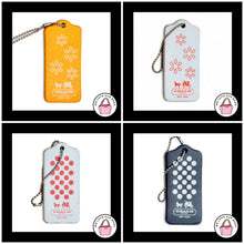 Load image into Gallery viewer, 4 pc Lot COACH MAGNET Flower &amp; Polka Dot Leather Fob Bag Charm Keychain Hang Tag
